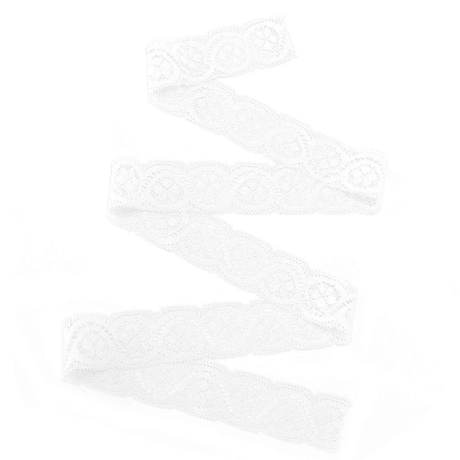 10 Yard White Lace Ribbon 2.5cm Wide Polyester Bilateral Pattern