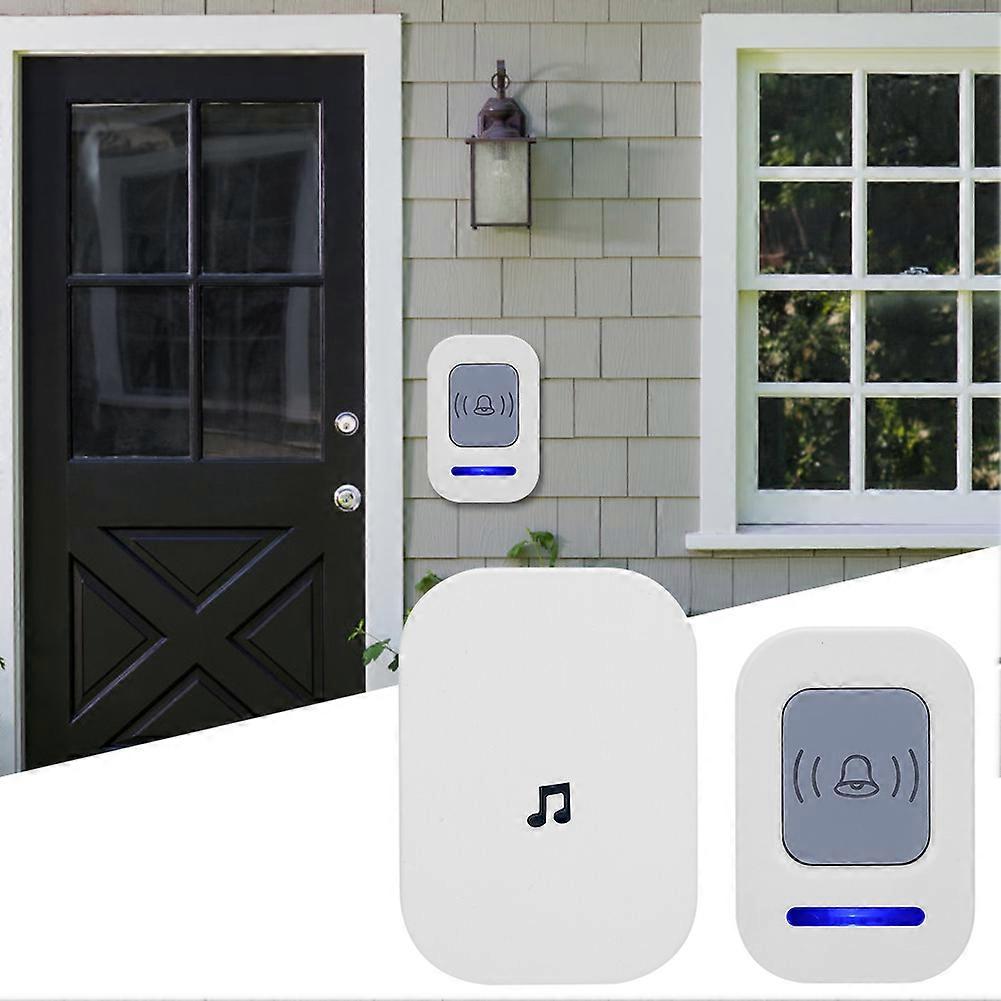 Wireless Intelligent Doorbell Remote 918.6ft Range White Waterproof