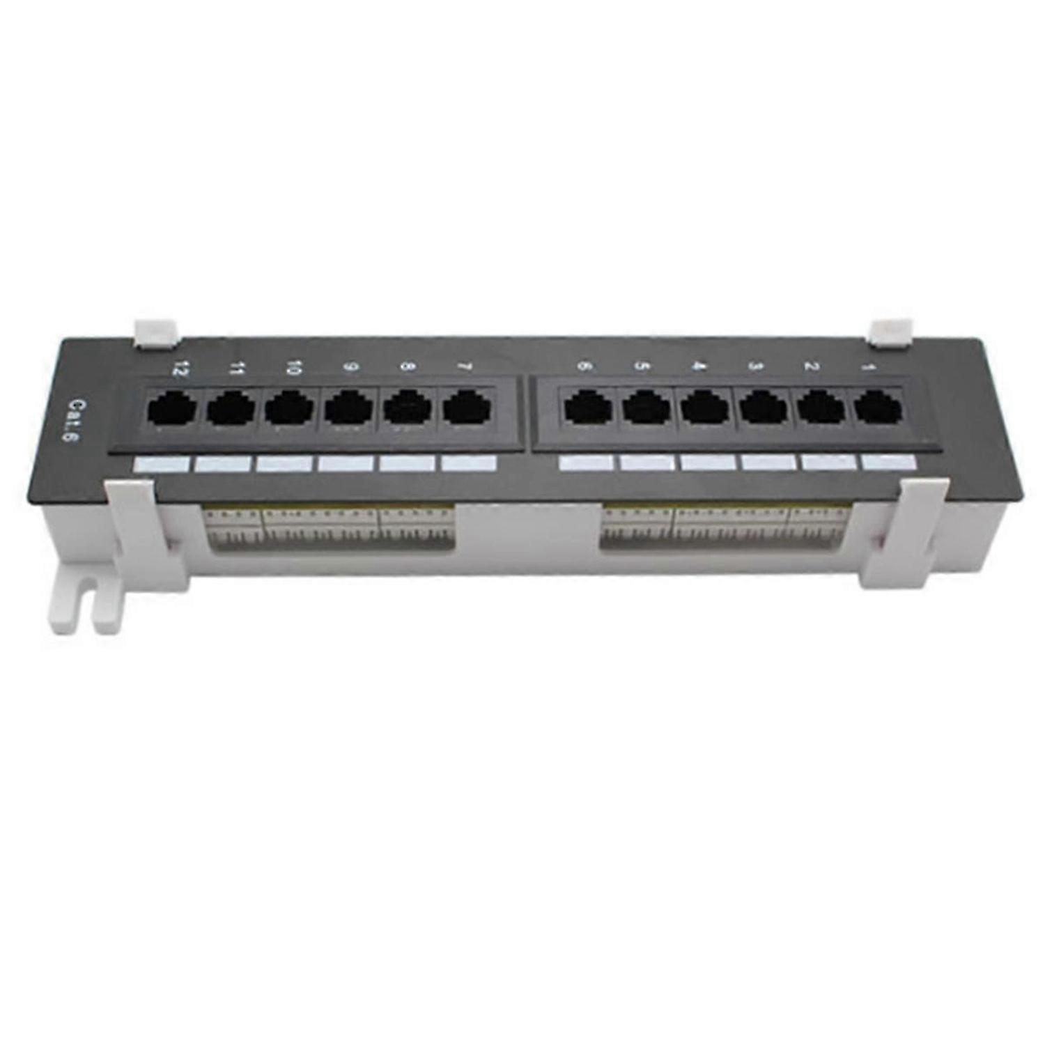 Network Tool Kit 12 Port CAT6 Patch Panel RJ45 Networking Wall Mount Rack with Wall Mount Bracket