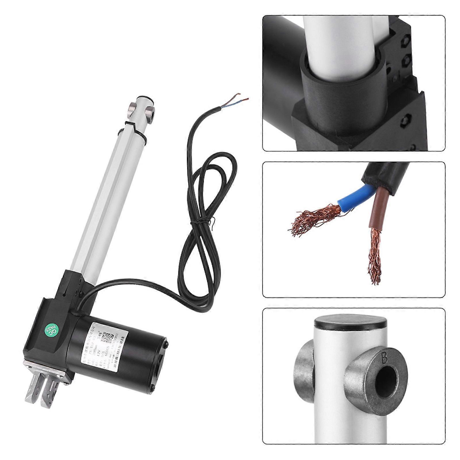 DC 12V Linear Actuator JS-TGZ-U3 6000N 200mm Silver Stroke