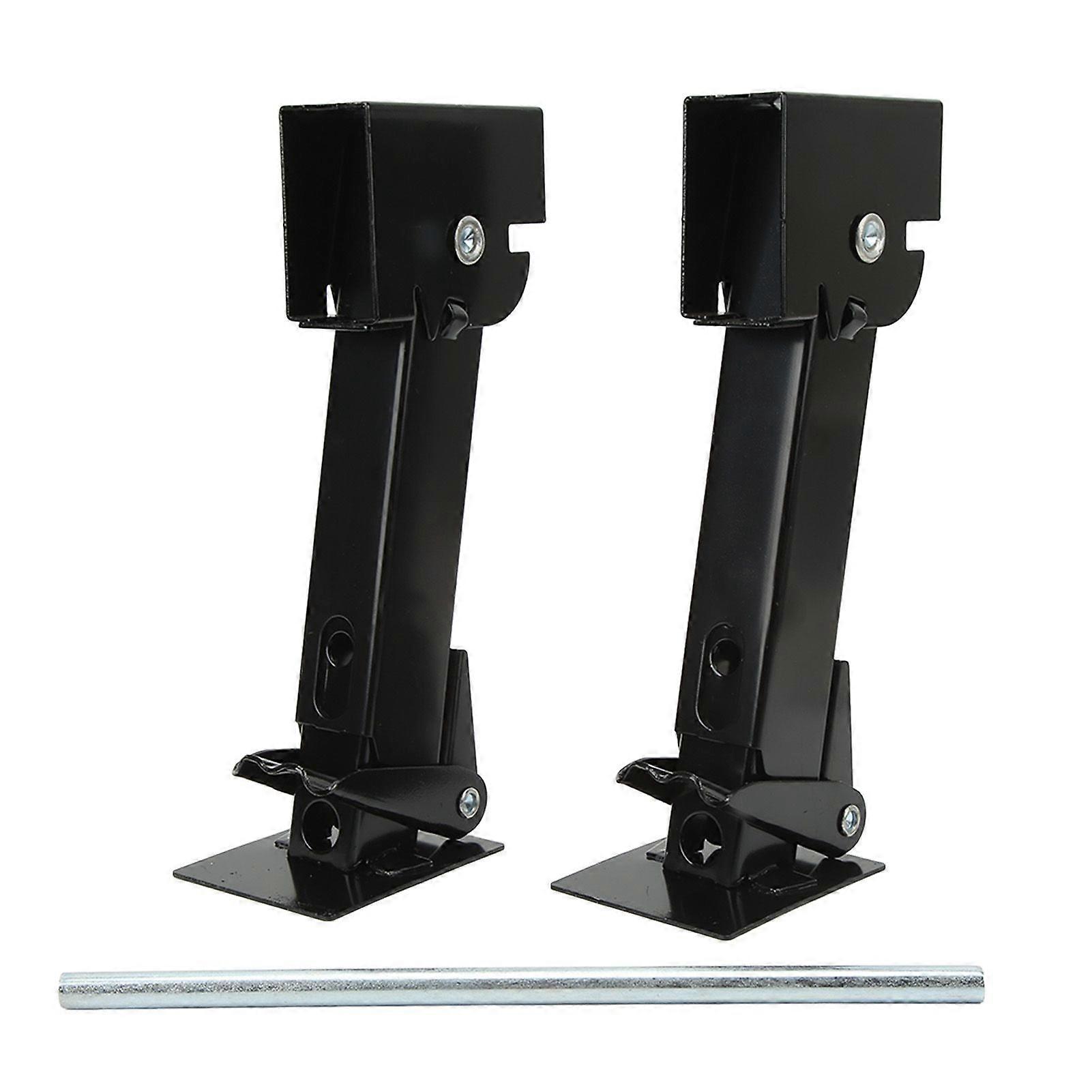 2PCS Stabilizer Jack Iron 650lb Support 1000lb Lifting Capacity Telescoping Adjustable Swing Down Outriggers