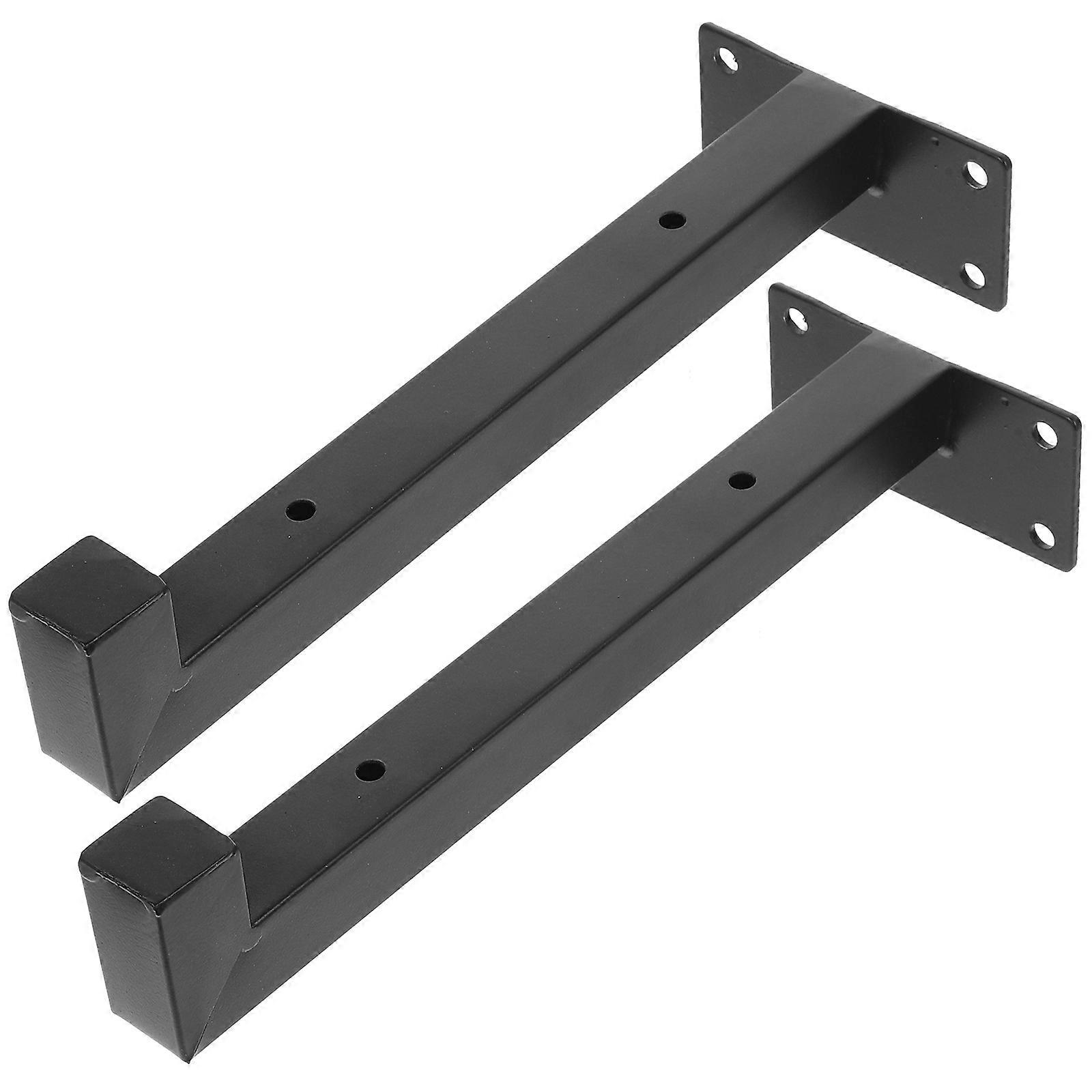 Black Floating Shelf Bracket Heavy Duty Wall Brackets for Storage 2Pcs