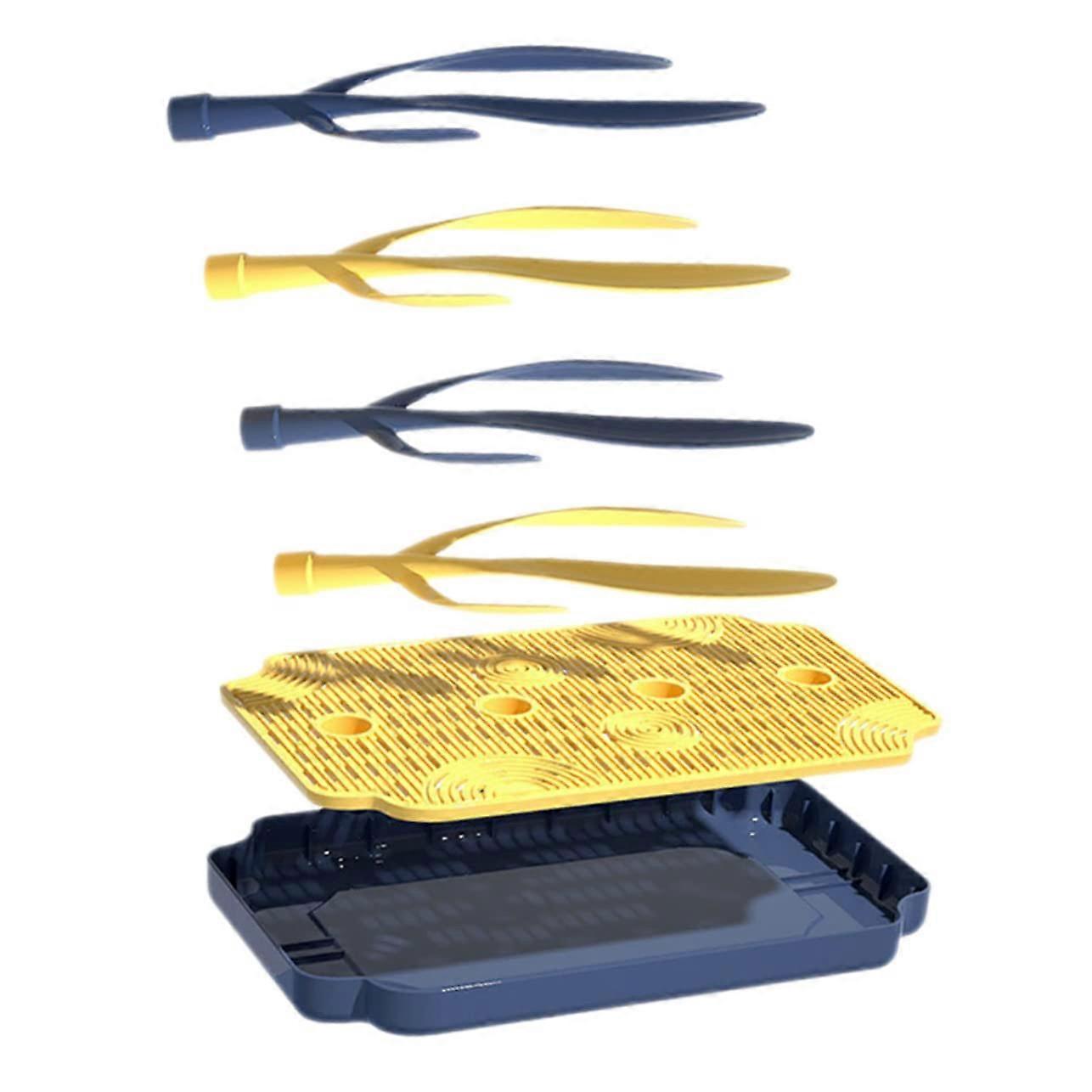 Portable Bottle Drying Rack With Tray, Lightweight Durable Bottle Dryer For Mugs And Cups, Home And Travel Use, Gem Blue