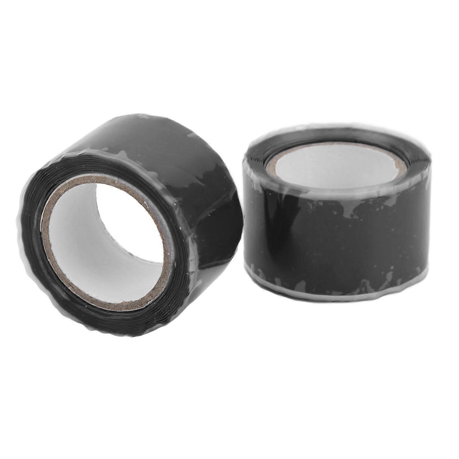 Lot de 2 rubans adhésifs auto-fusionnants en silicone, isolants et étanches, pour la réparation des tuyaux d'eau, noirs