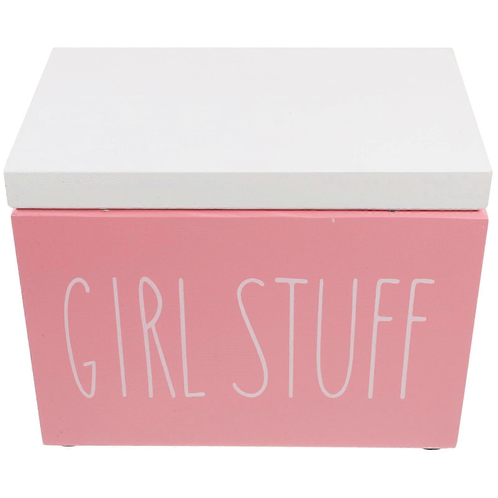 Wooden Sanitary Napkin Holder with Lid for Bathroom Use 2Pcs Organizer