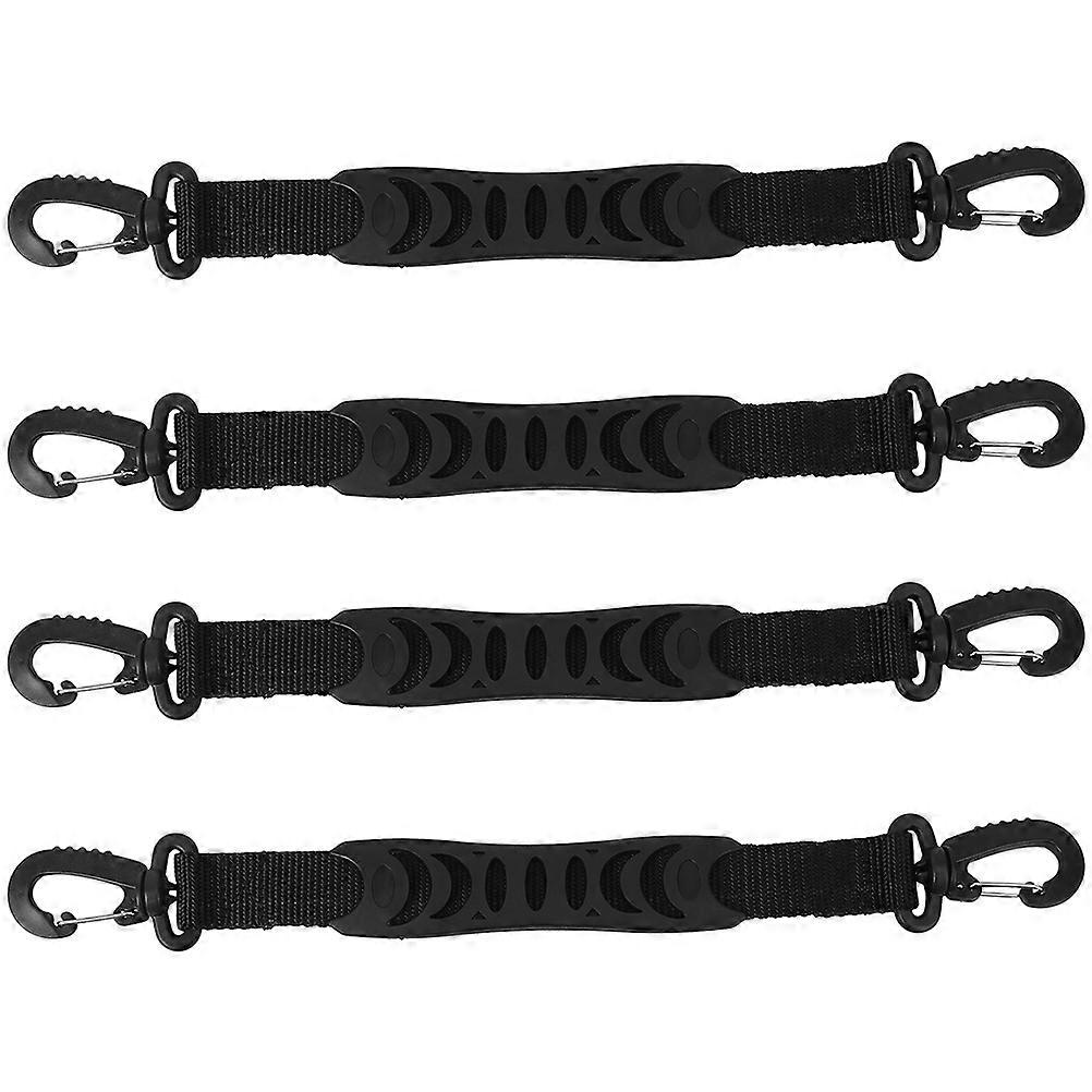 Roller Skate Leash Strap Skating Shoes for Roller Skating Black Pvc and Pom Hooking 4Pcs