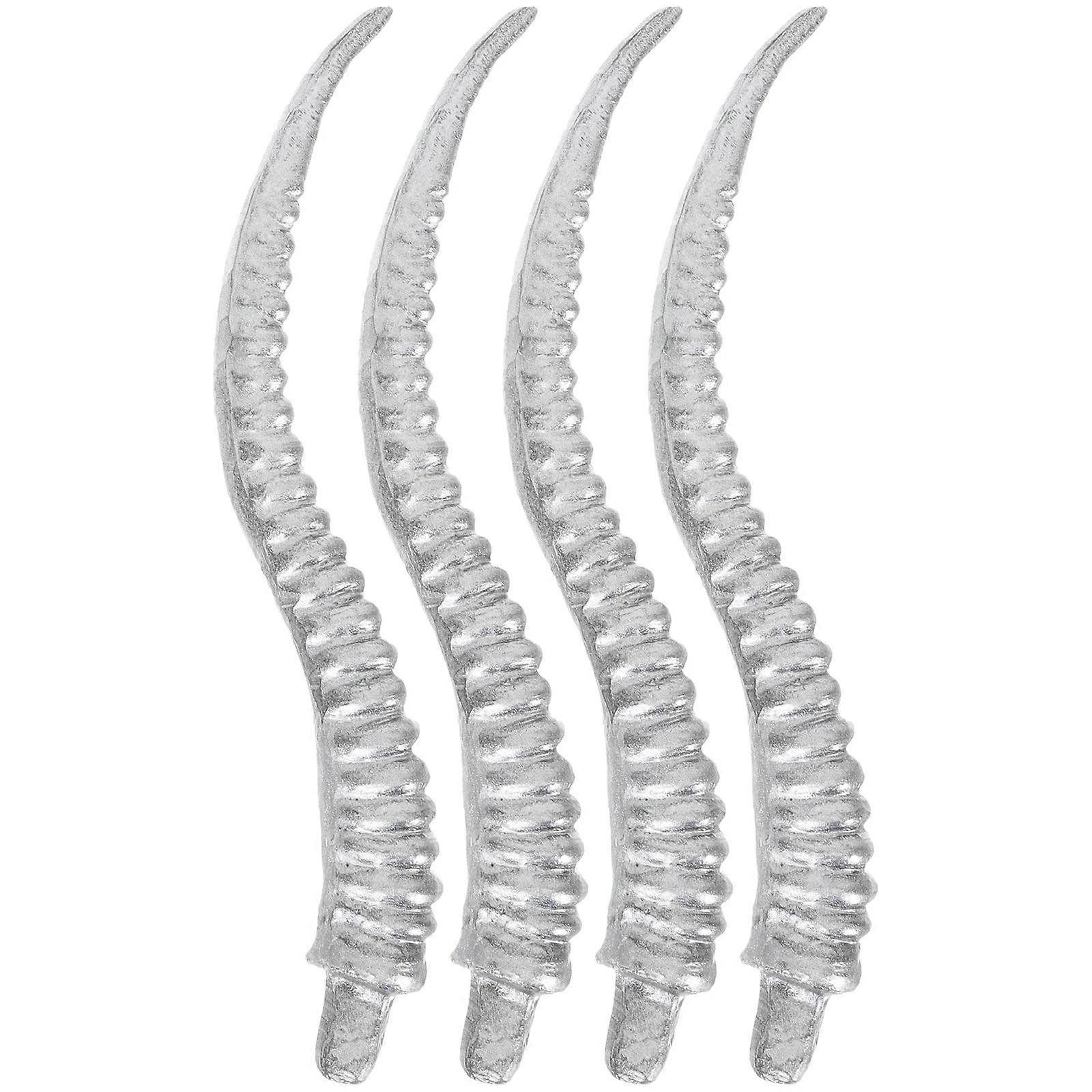 Silver Hair Hoop Sheep Horns Artificial for DIY 16Pcs Headband