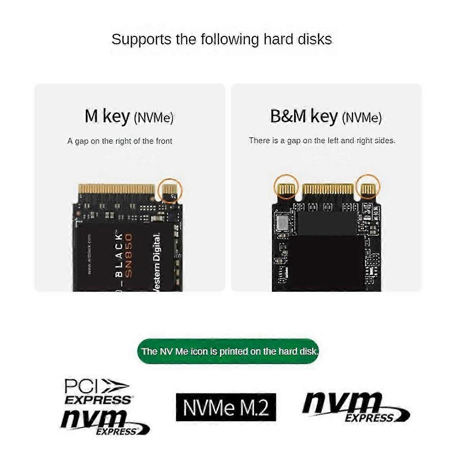 Magnetic M.2 2230 NVMe SSD Enclosure 10Gbps USB-C 3.1 to NVMe PCI-E