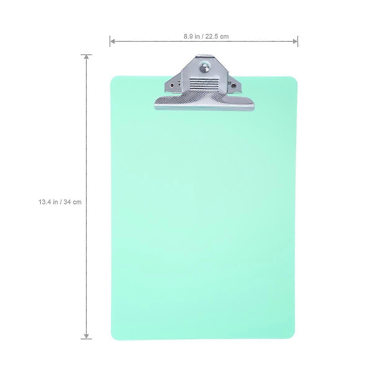 A4 Clipboard Plastic Clipboard for Files Holding 12Pcs Semitransparent Green