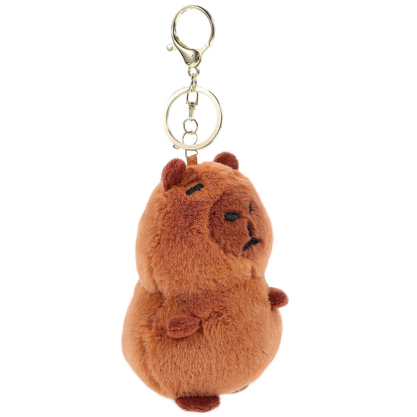 Stuffed Capybara Pendant Plush Key Chain for 2Pcs Lovely Bag Hanging Ornaments