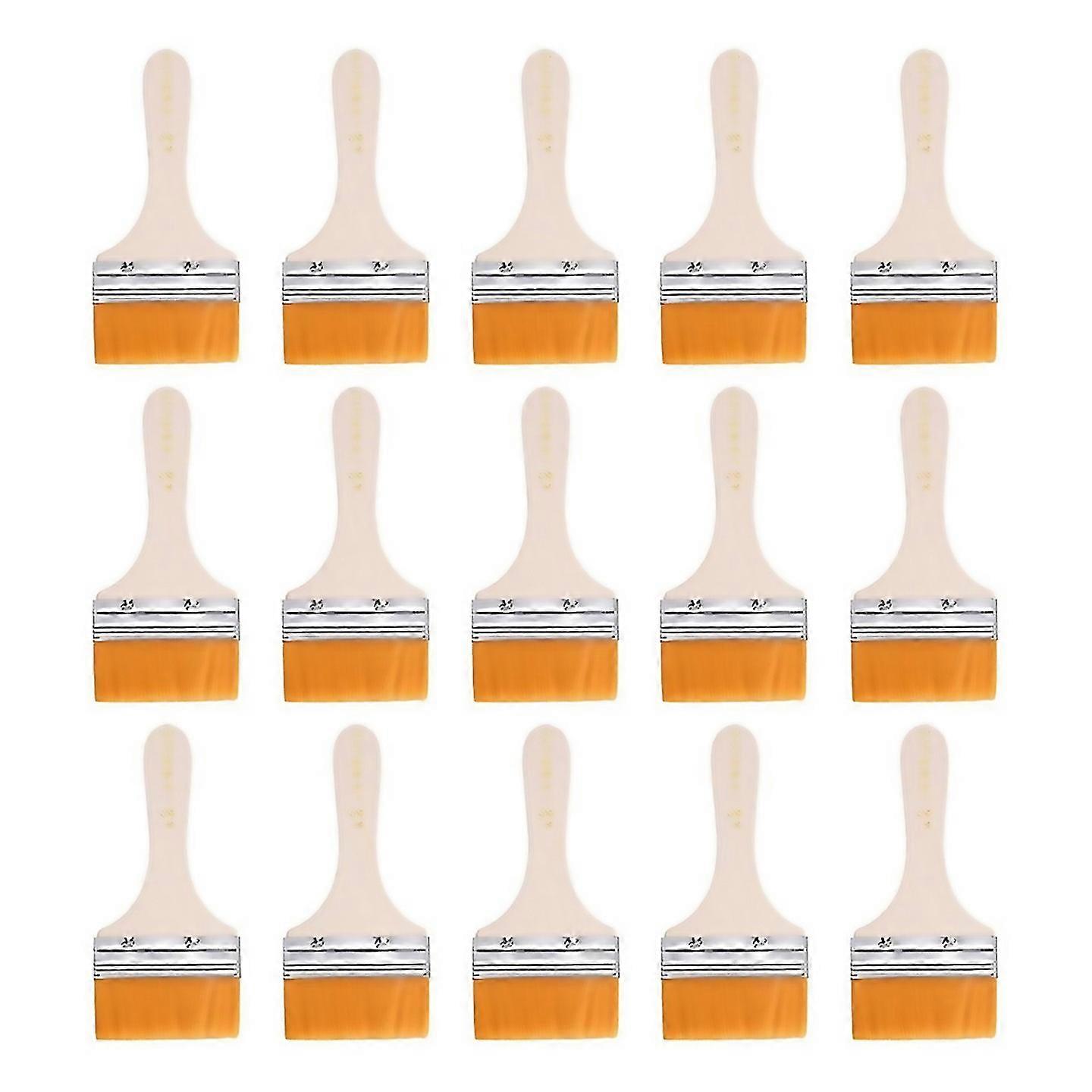 For 15pcs Paint Brush Flat Wall Paint Brush With Handle 3