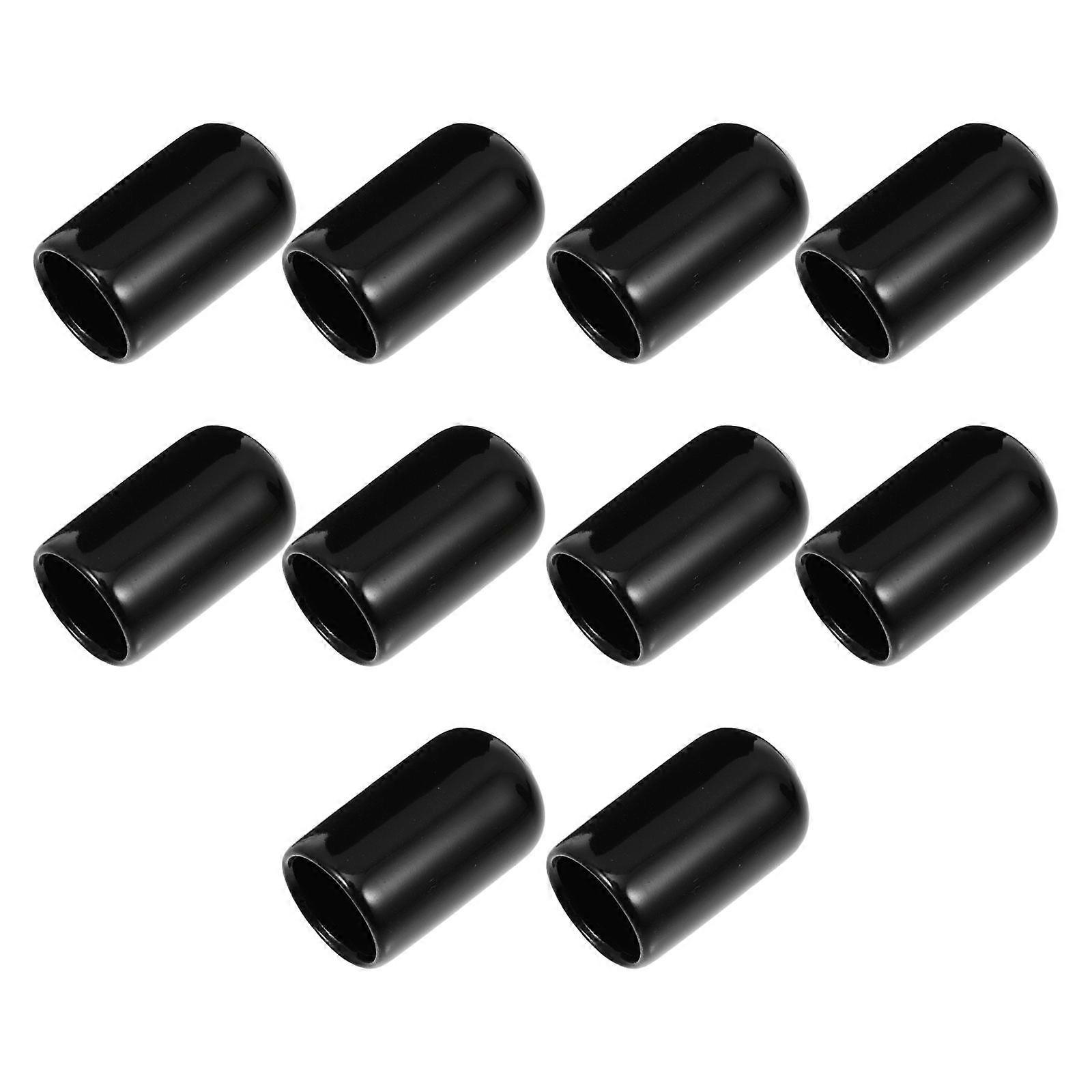Pool Cue End Protectors 10Pcs Round Shape Simple Design Accessories For Sports Enthusiasts Black