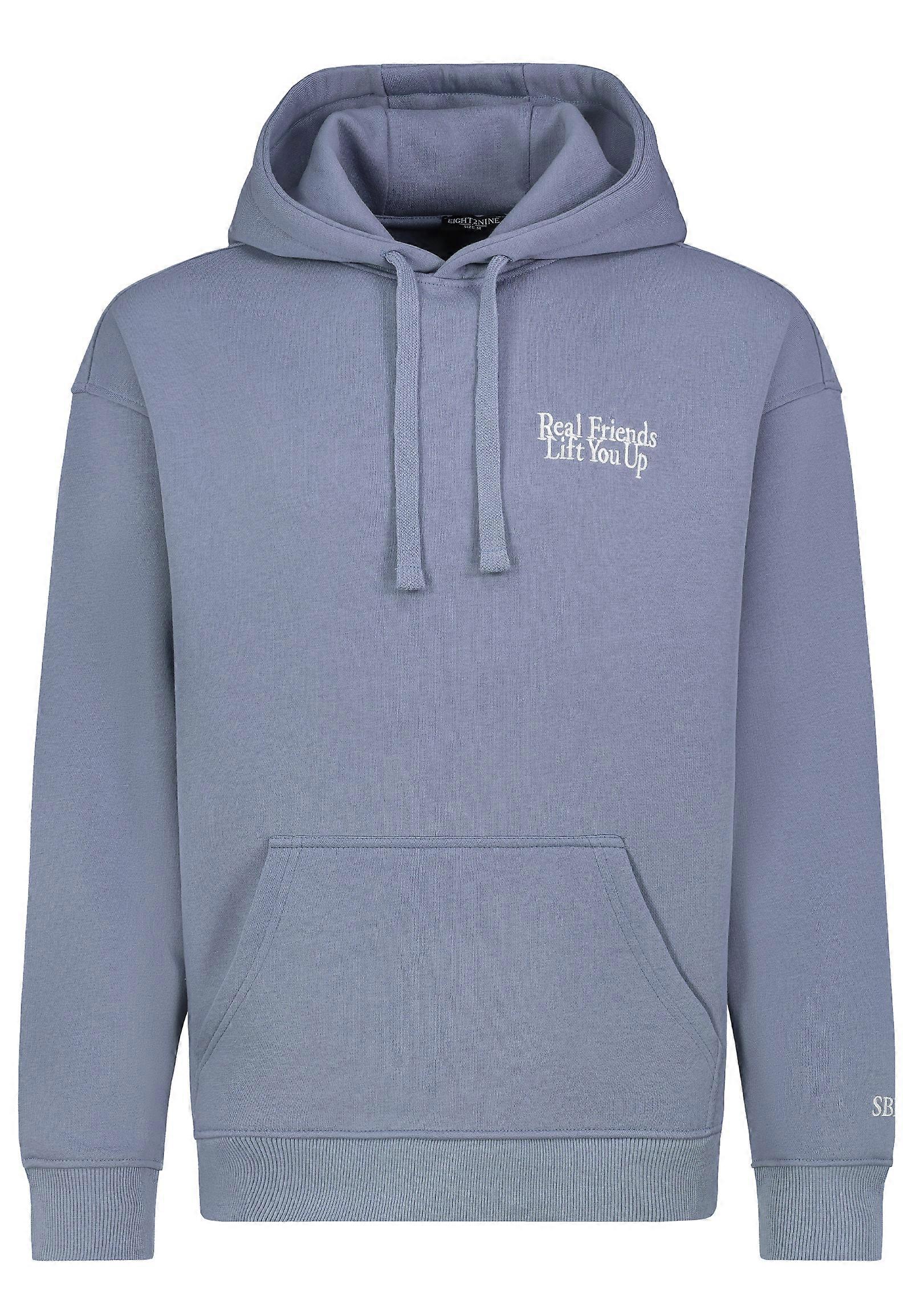 EIGHT2NINE Herren Hoodie mit gesticktem Statement Kapuzenpullover