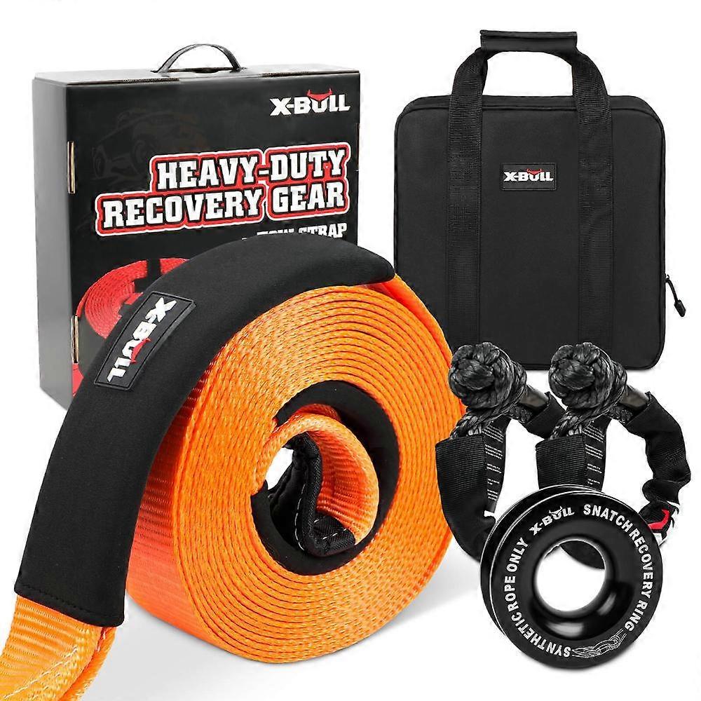 X Bull 4Wd Recovery Kit Off Road Snatch Strap Soft Shackles Block Pulley Recovery Tracks
