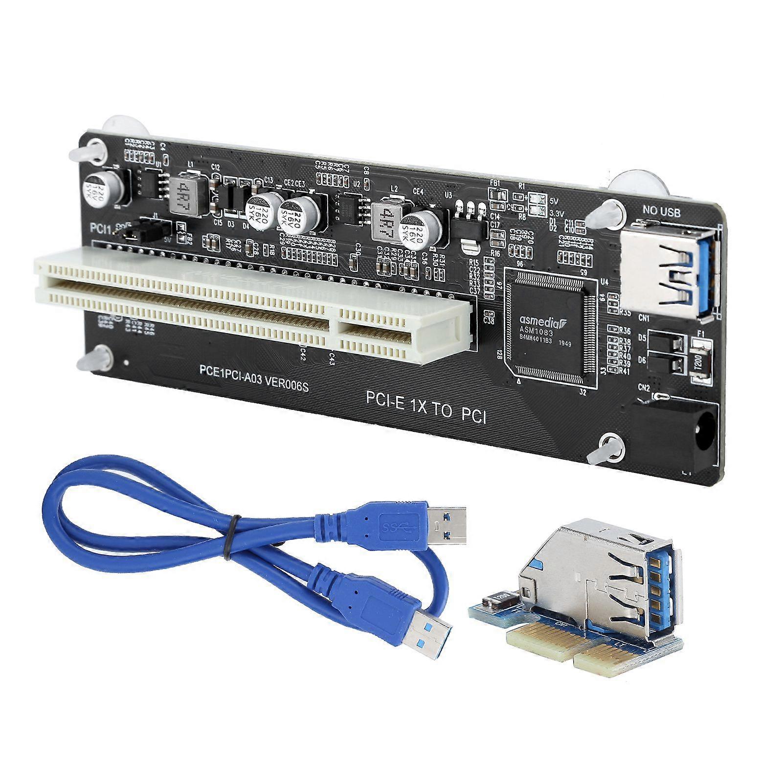 PCIE to Dual PCI Adapter Resin Riser Expansion Card with 0.6m Connecting Cable