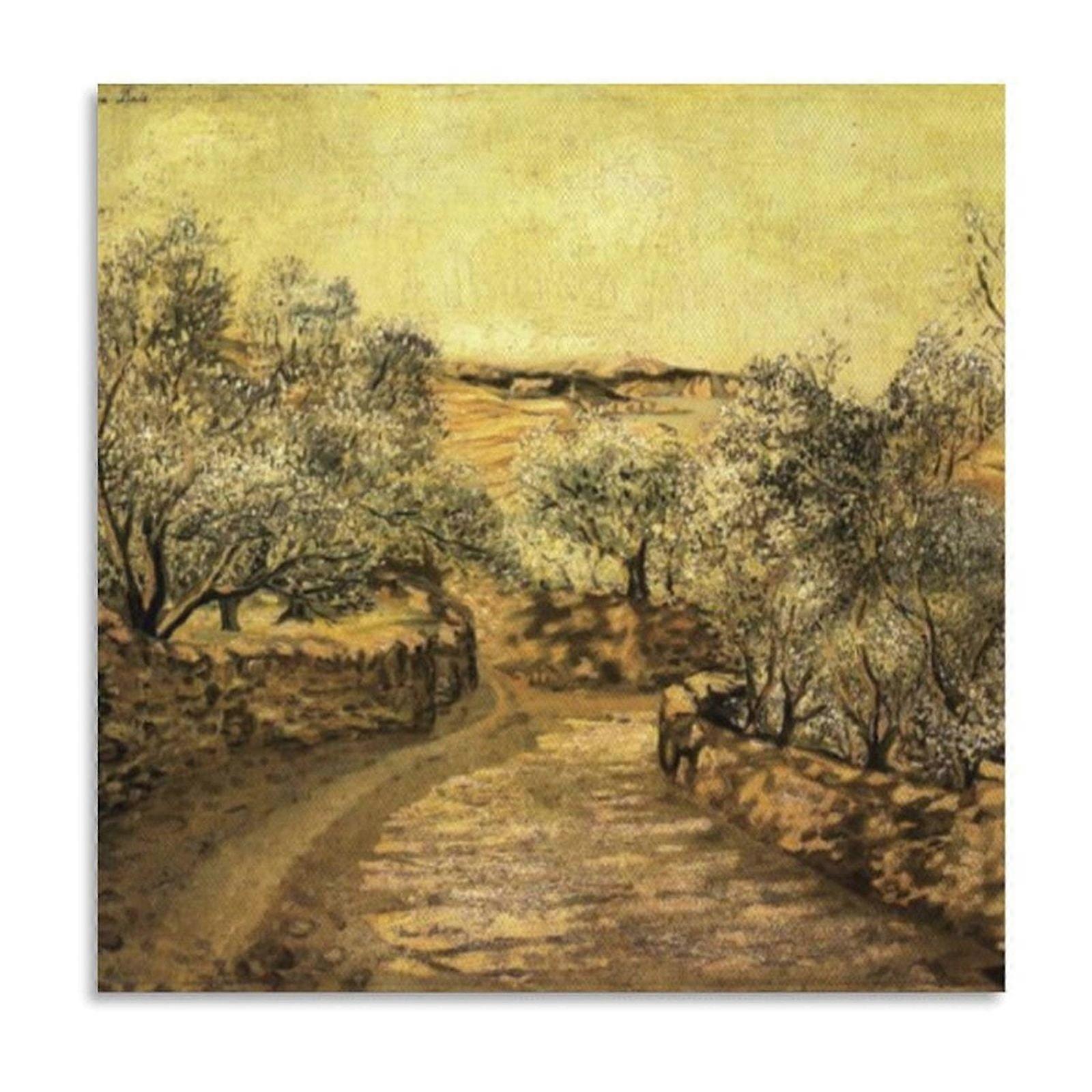 Salvador Dali Print: The Lane to Port Lligat with View of Cap Creus, Canvas Wall Art Poster 16x16inch for Home Decor