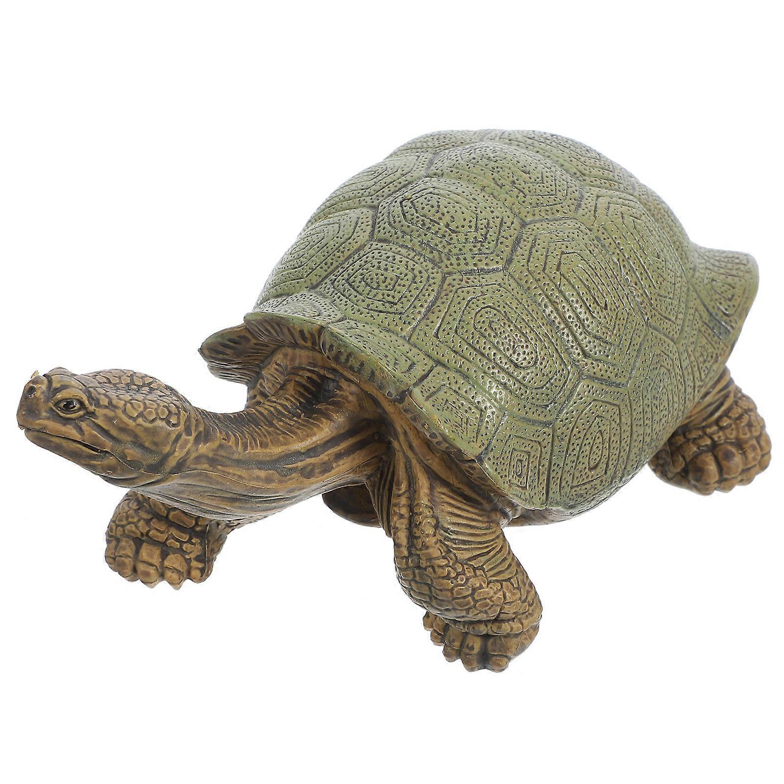 Simulation Turtle Figurine for Decoration 3Pcs Light Brown Plastic Animal Model