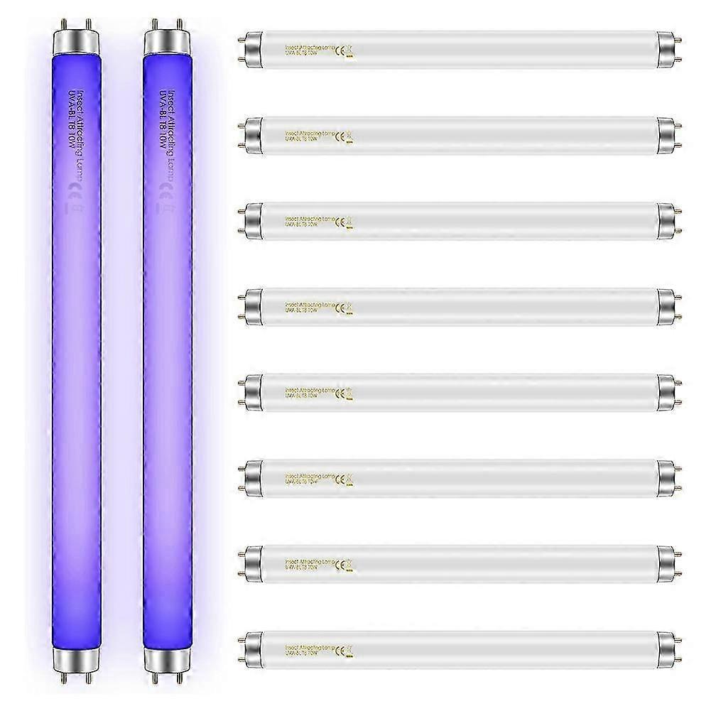10 Pack Bug Zapper Replacement Light Bulbs 10w For 20w Indoor Bug Zapper, Bl T8 F10w 13inch Light Tube For Aspectek,liba