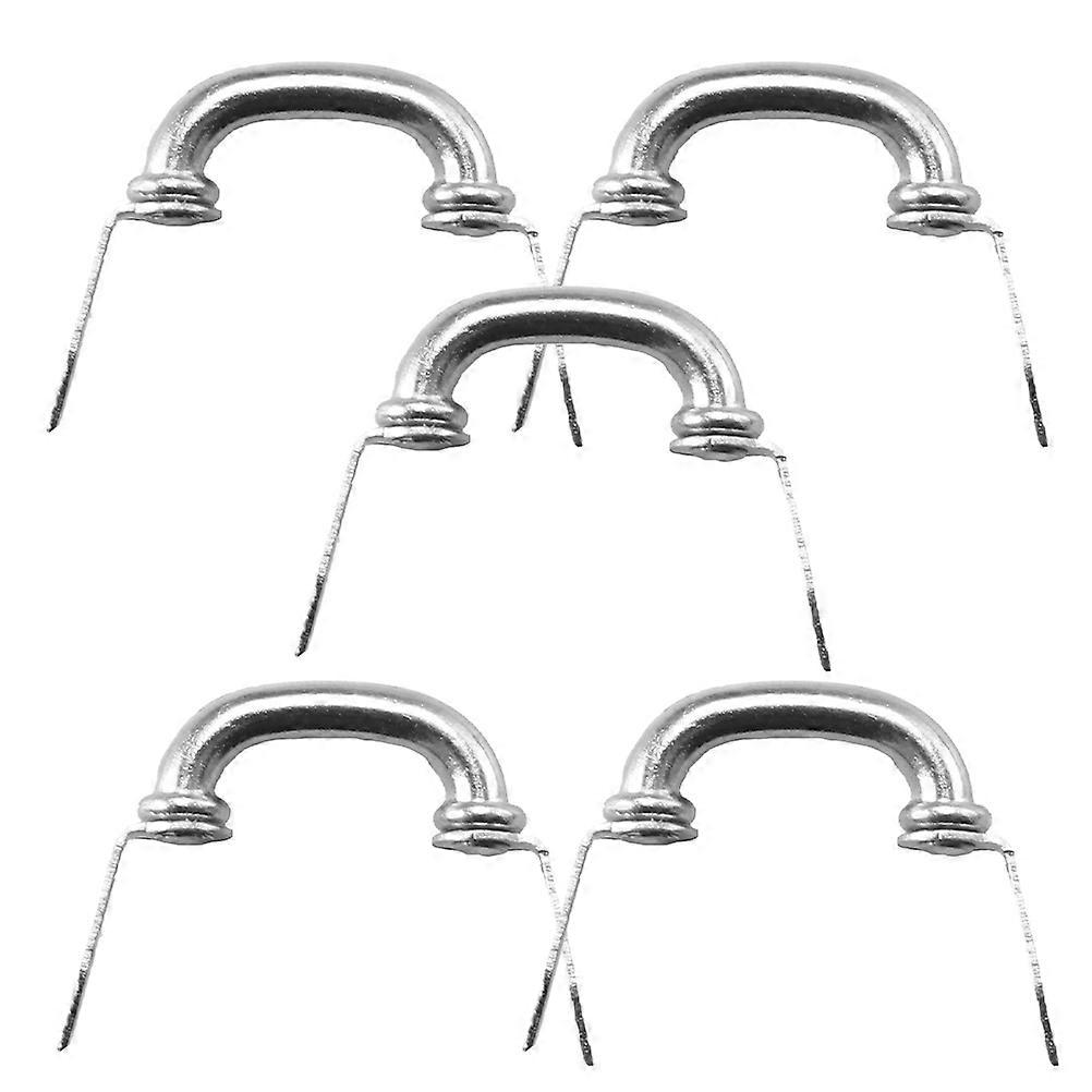 Silver Mini Handle Doll House Knob for Decor 5Pcs Aluminum Alloy Knobs