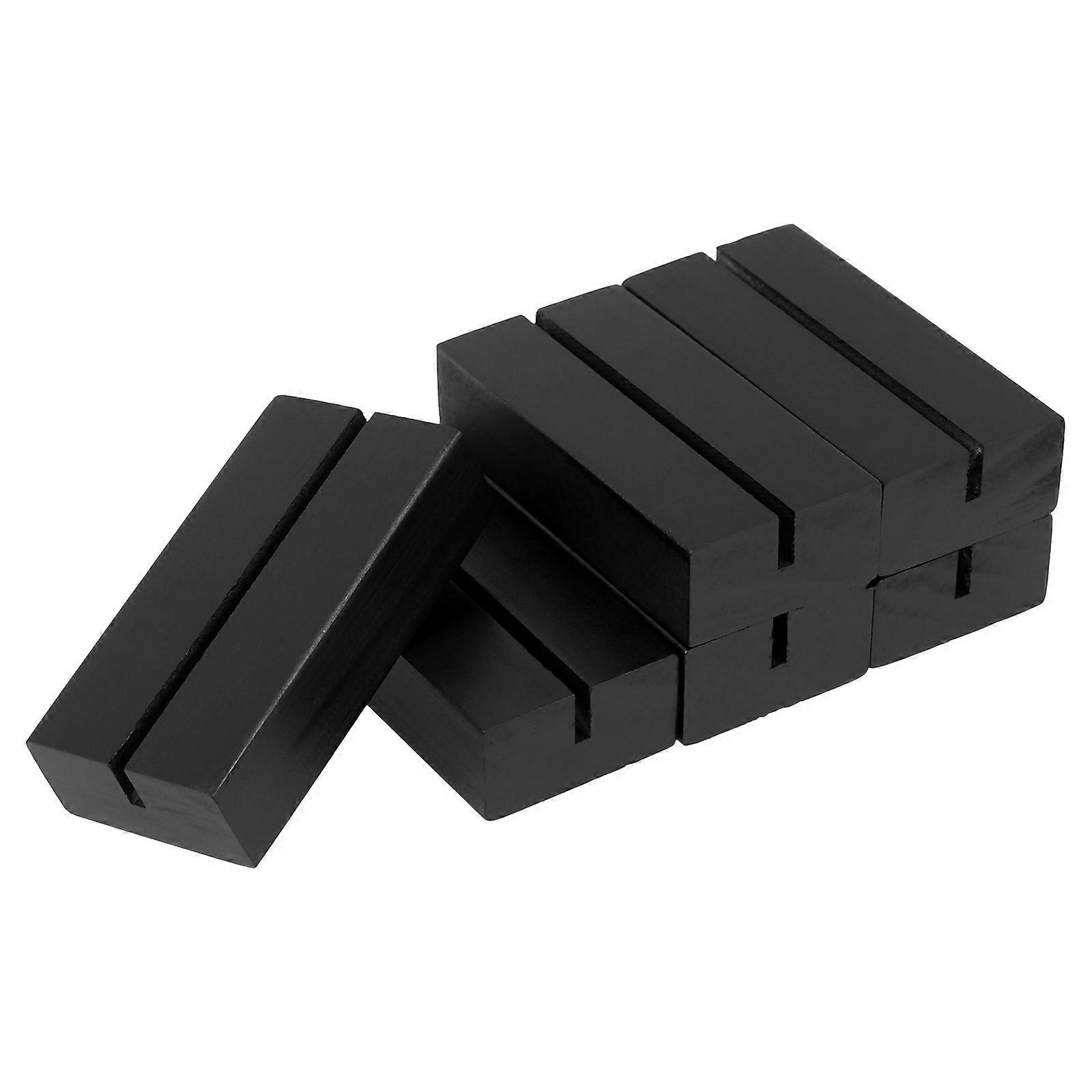Rectangular Table Number Holders 30 Pcs Simple Sign Holder For Weddings And Parties Black Wooden Design