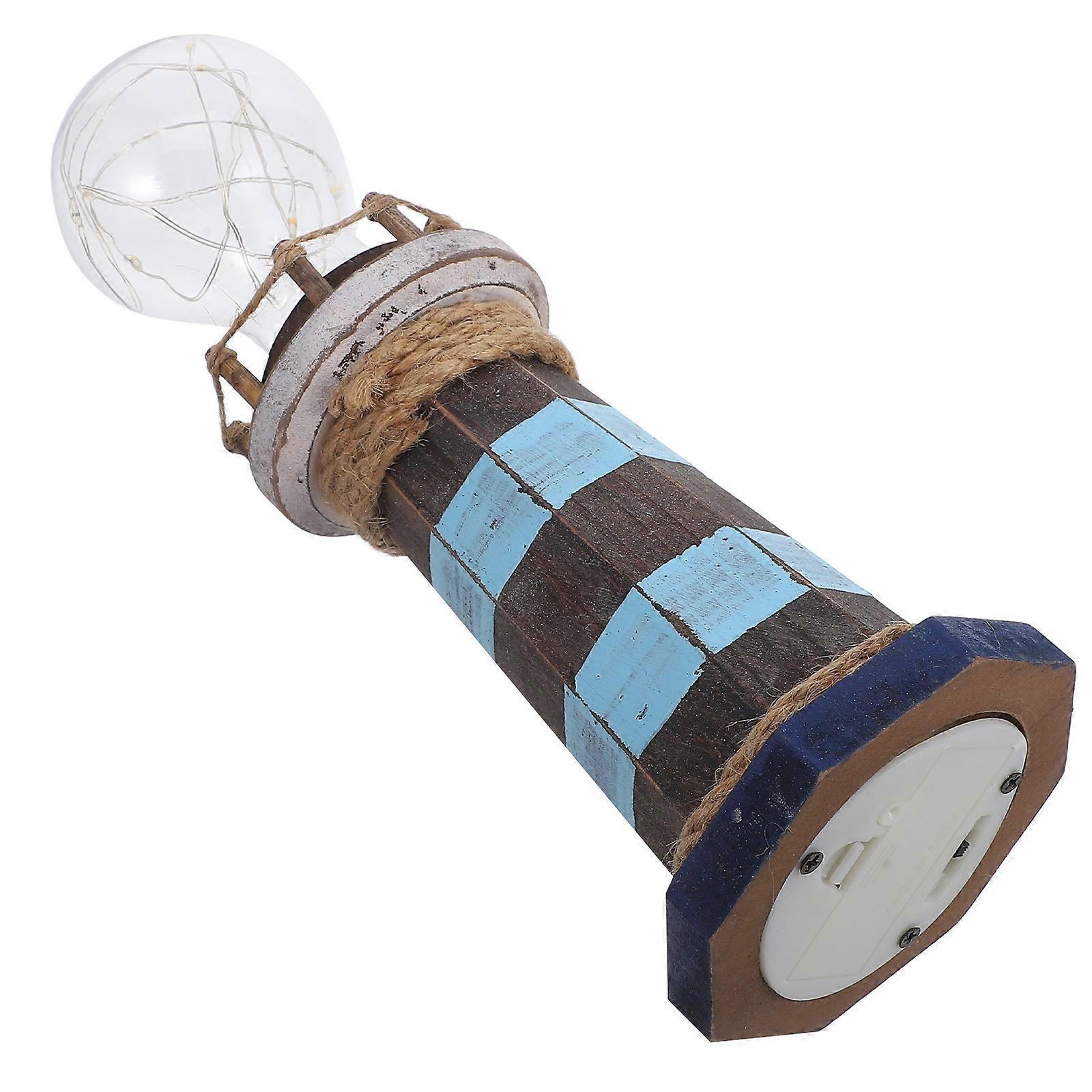 Retro Lighthouse Light for Nautical Themed Rooms with 3Pcs Desktop Set