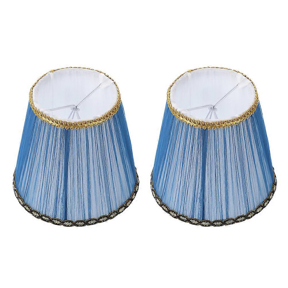 Fabric Clip on Table Lamp Shade for Light Blocking 6Pcs Blue