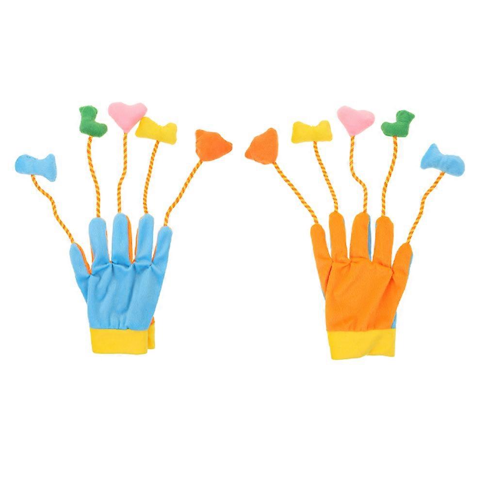 Cat Glove Toy Plush Teaser Glove for Cat Play 6Pcs with Built in Bell