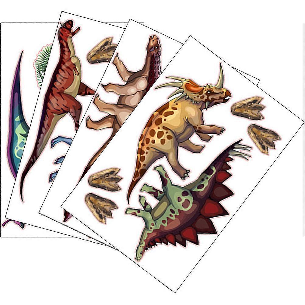Glow In The Dark Dinosaur Stickers For Nursery Decor Assorted Color Cartoon Style 4Pcs PVC Decals