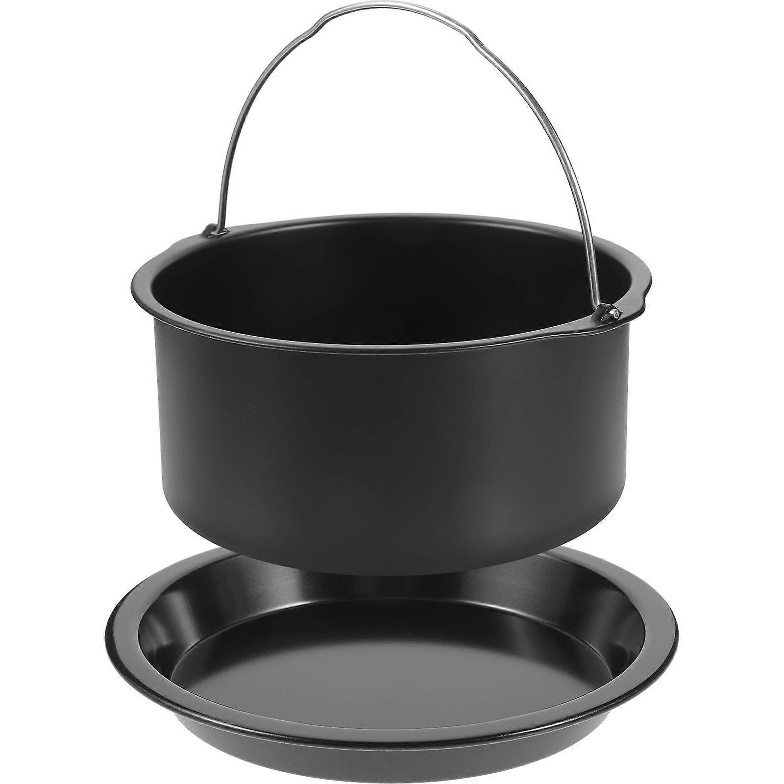 Air Fryer Cake Pan Non Stick 5 Sets For Outdoor Picnic Barbecue Home Baking 16.3x16.3cm Reusable Baking Tray