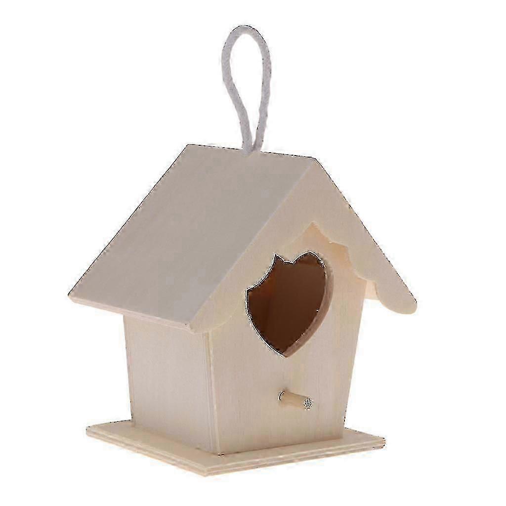Bird House to Paint for Adults Outside Wood Nest with Perch No Assembly