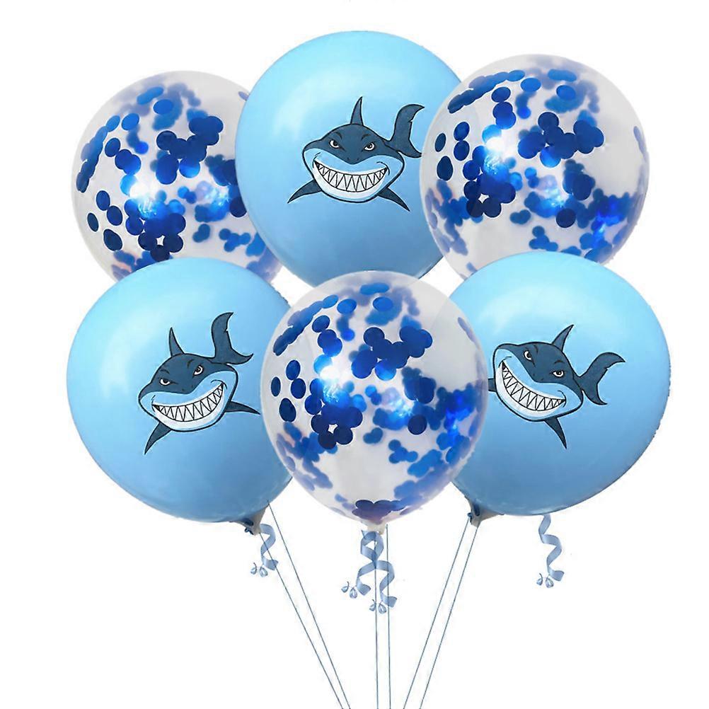 Shark Birthday Balloon Set 15Pcs Ocean Theme Decoration For Children Assorted Color Round Fun