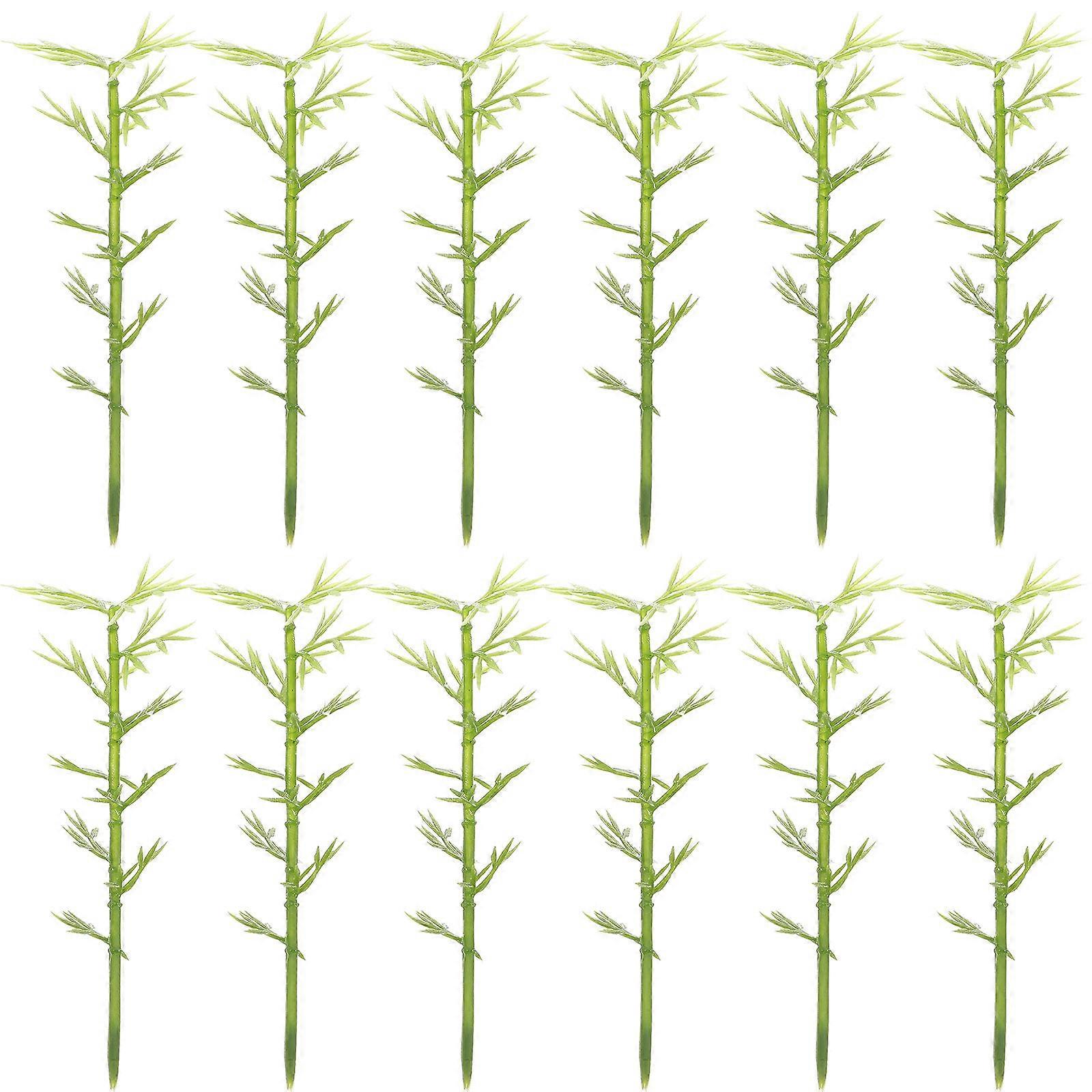 Bamboo Model Green Miniature Scene Trees for Decor with 100Pcs Plastic Trees