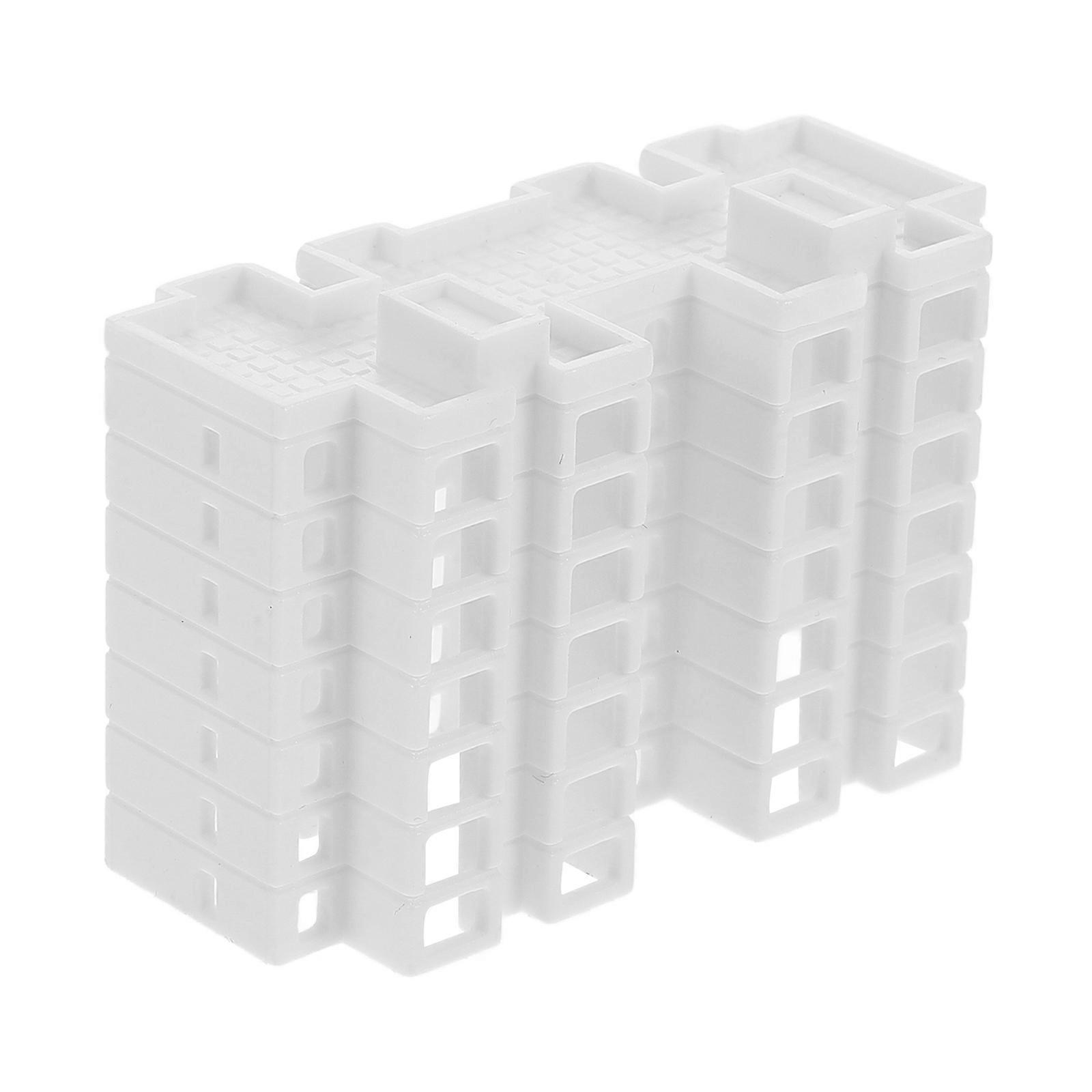 Small Plastic Building Model 5Pcs Simulated Structure Indoor Garden Display Unique Durable White Decor