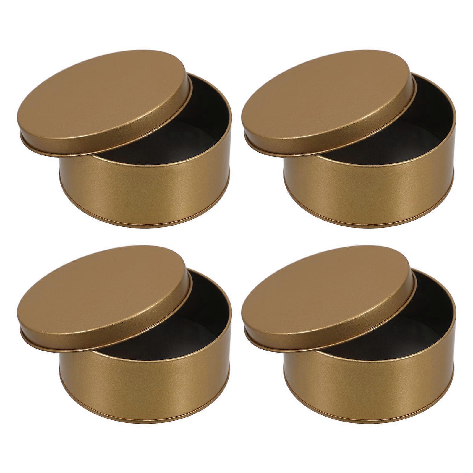 Golden Cookie Tin Metal Tin Box for Storage Use 4Pcs Containers