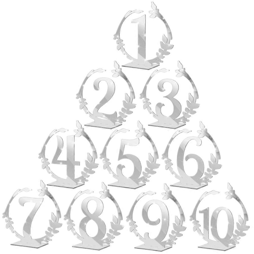 Silver Wedding Table Numbers Table Number Stands for Decoration 20Pcs