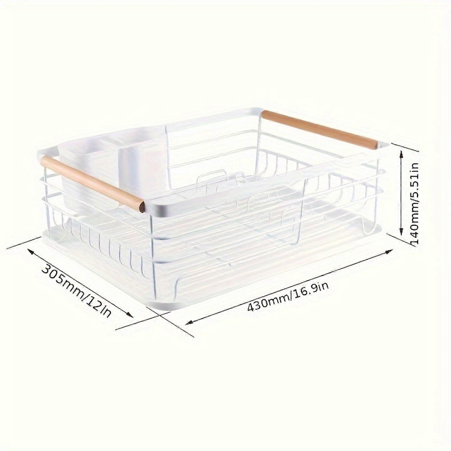 ENIYUU 1pc Dish Rack Countertop Double Layer with Drainboard & Utensil Holder, Large Capacity Space-saving Dish Drying Organizer for Kitchen