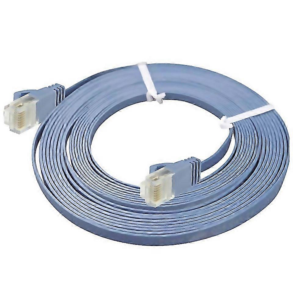 For Cat6 Ultrathin Flat Ethernet Network Lan Cable Length 50mblue