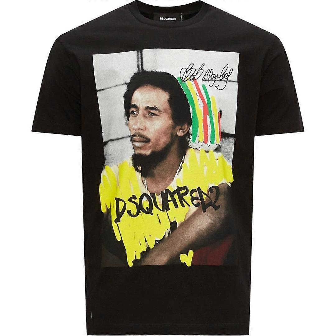 Dsquared2 Cool Fit Bob Marley Logo Black T-Shirt