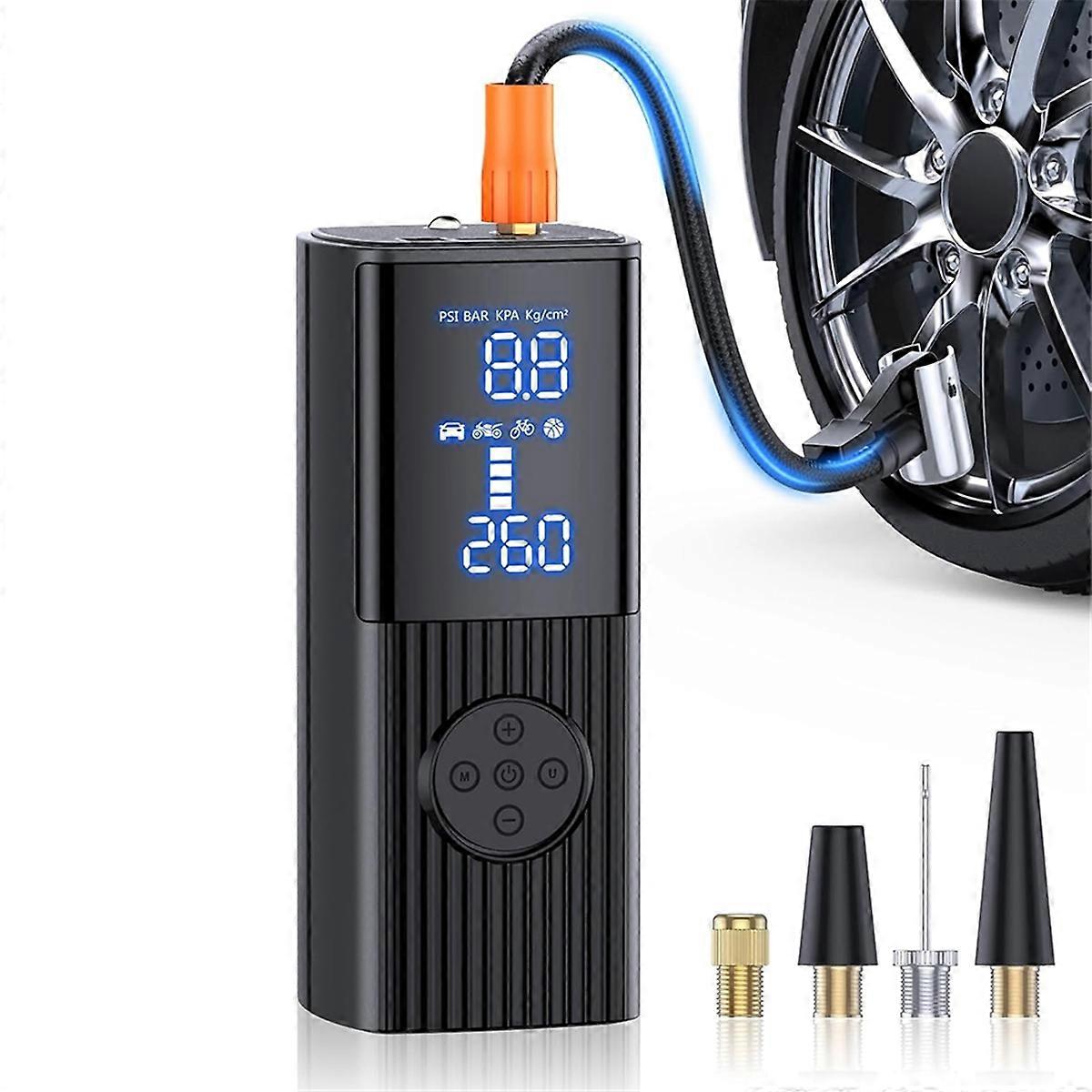 Tire Inflator Portable Air Compressor, with Accurate Pressure Gauge