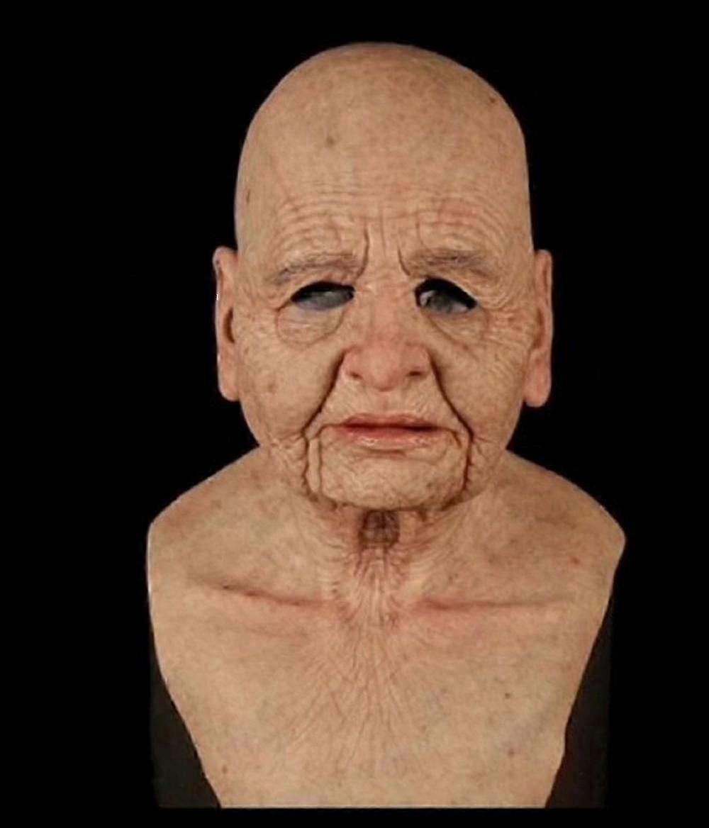 ラテックス製リアルな男性用フェイスカバーマスク 男性用変装 ハロウィンパーティー小道具