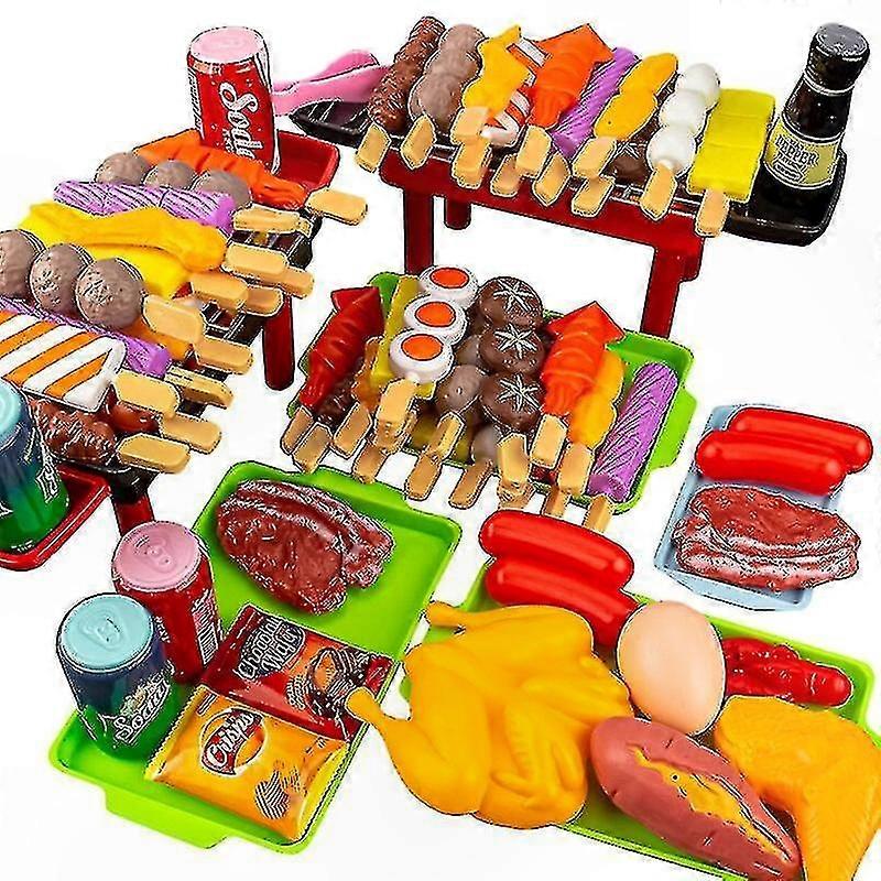 Kids Pretend Play BBQ Set with Grill and Skewers for Fun Cooking Roleplay Games