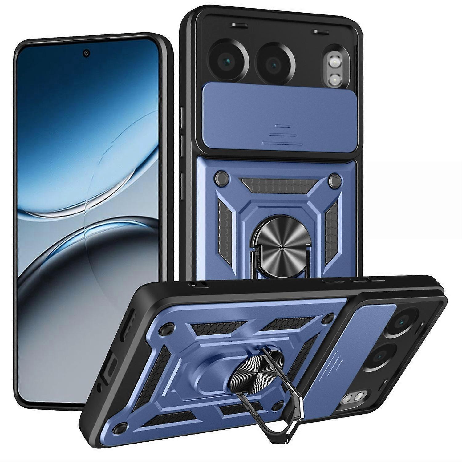 For OnePlus Nord 4 Case with Slide Camera Lid PC TPU Kickstand Phone Cover