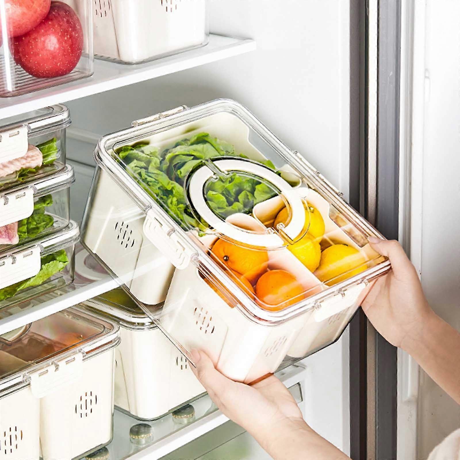 Divided Serving Tray with Lid & Handle - Snackle Box Charcuterie Container, Compatible with Portable Snack Platters – Clear Organizer for Fruit,