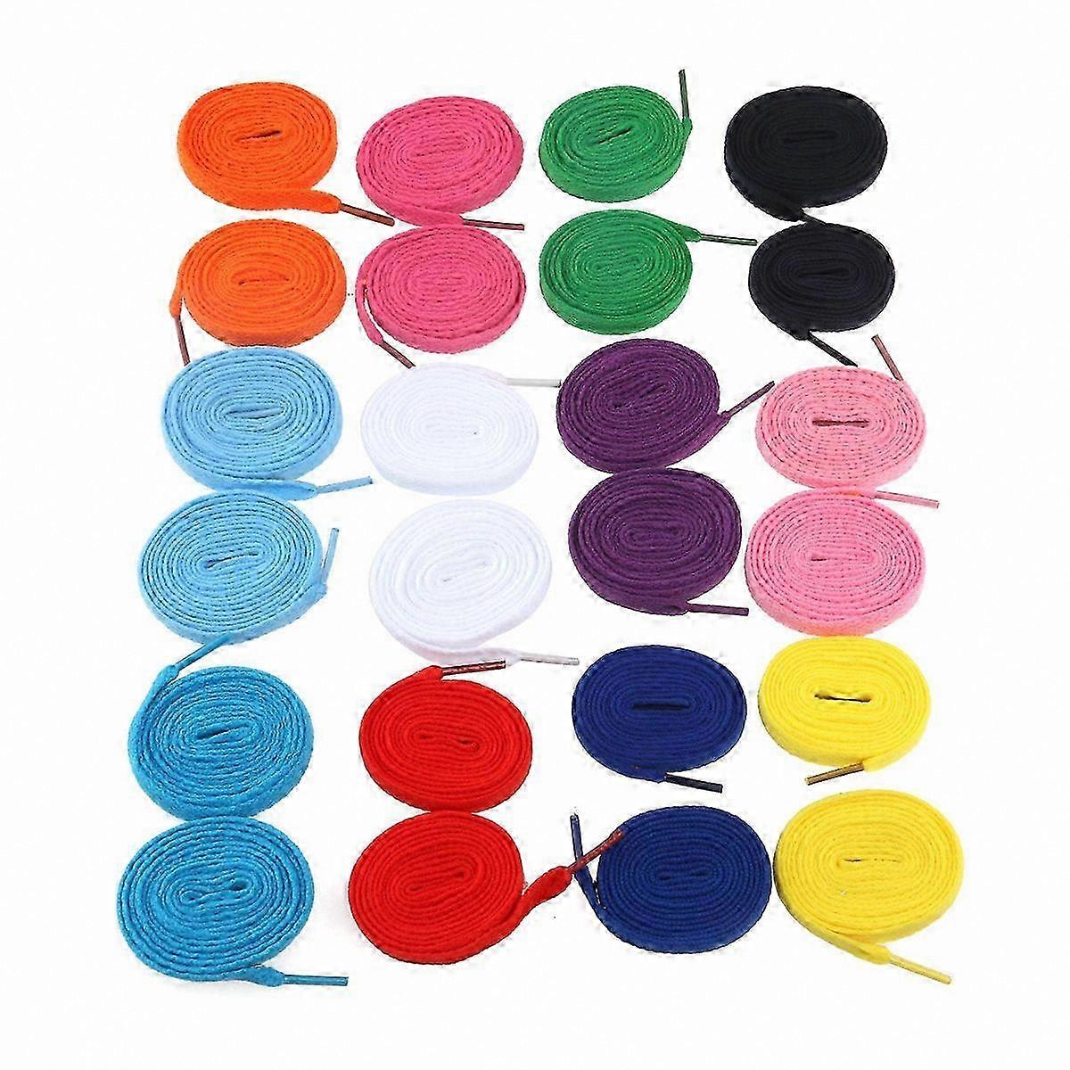 Flat Shoelaces for Sports and Decoration 12 Pairs Multicolor