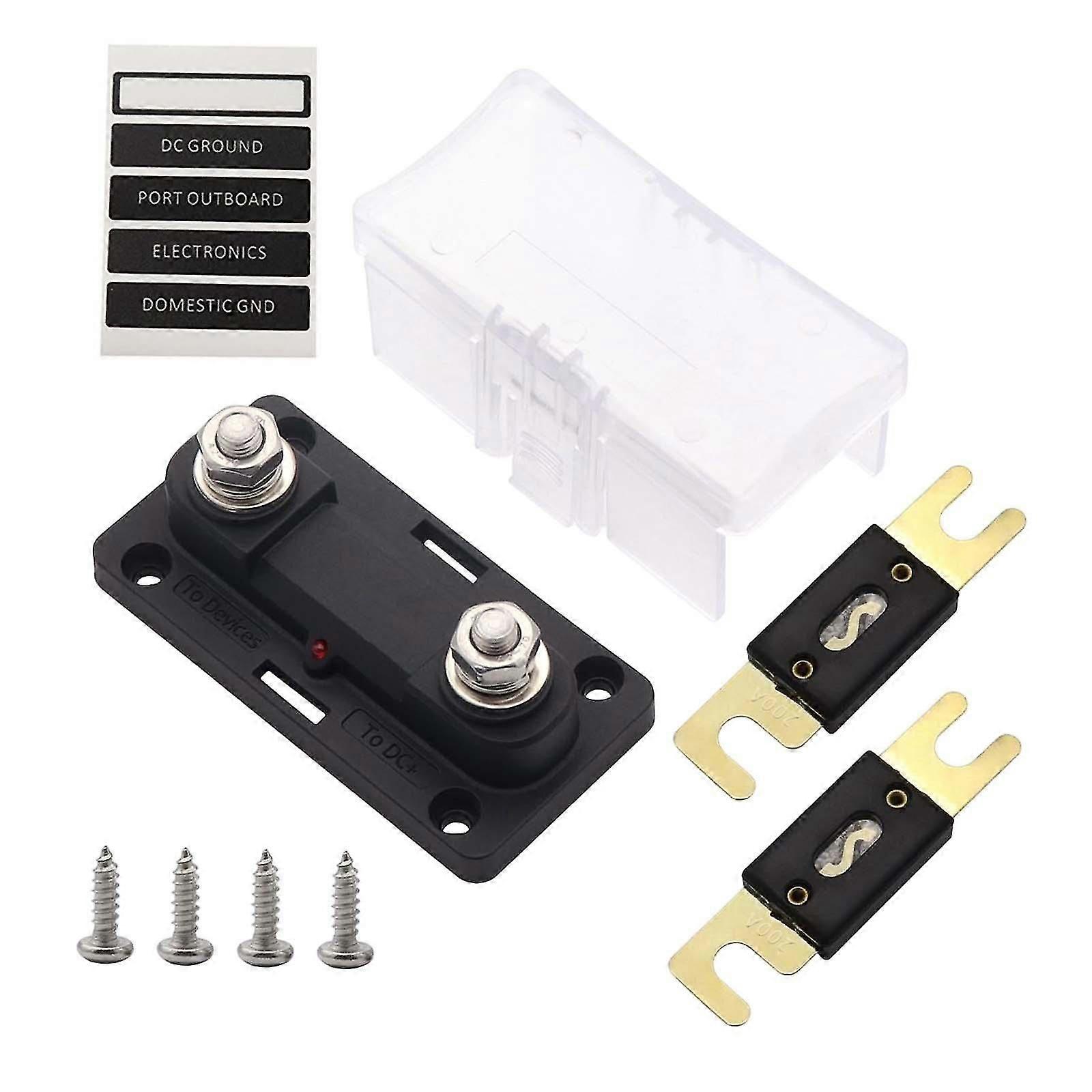12v/24v/32v Car Fuse Block Holder With Fuse Replace Parts For Cars Boat 200a