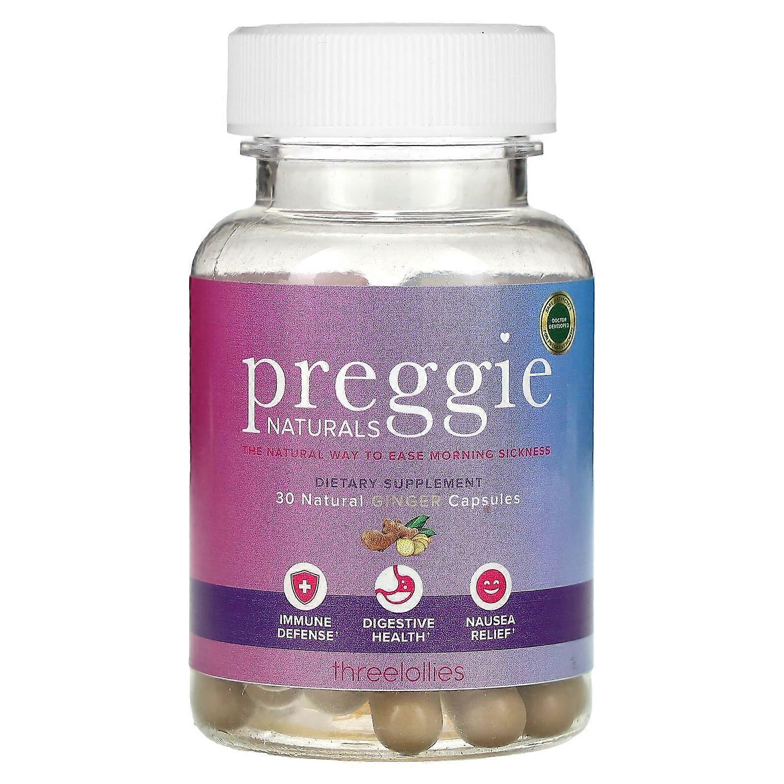 Preggie, Natural Ginger, 30 Capsules