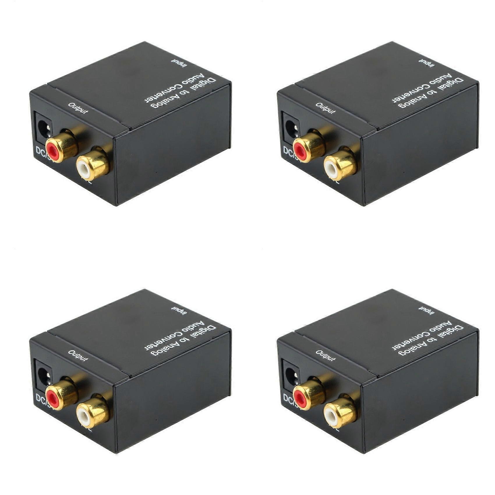 4X Digital Optical Toslink SPDIF Coax to Analog RCA Audio Converter Adapter with Fiber Cable