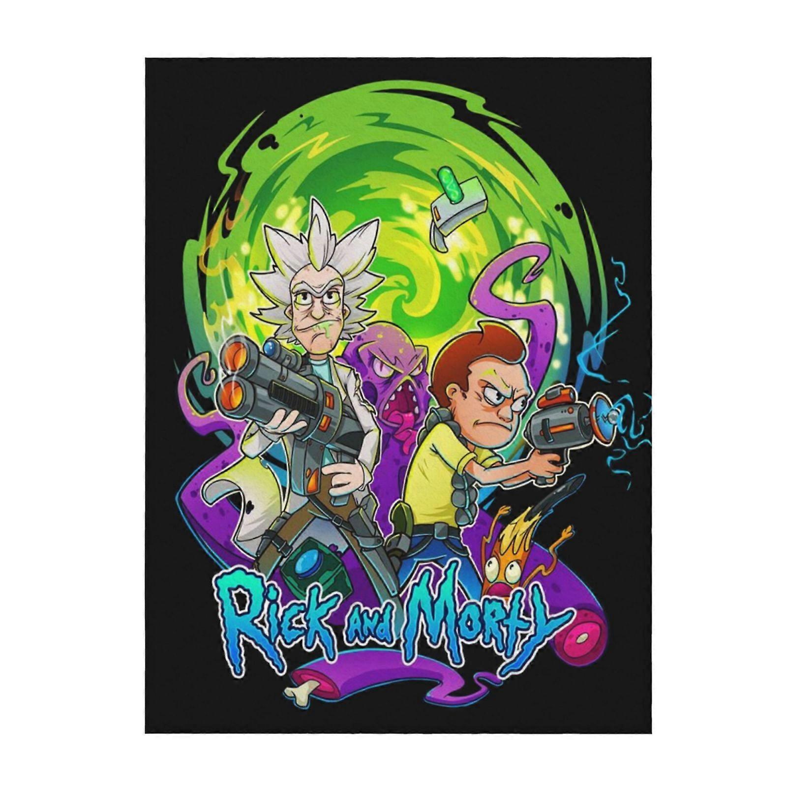 Rick And Morty Soft And Comfortable Throw Blanket Plush Lightweight Warm Plush Flannel Blanket And Throws For Couch Sofa Bed 60"X50"