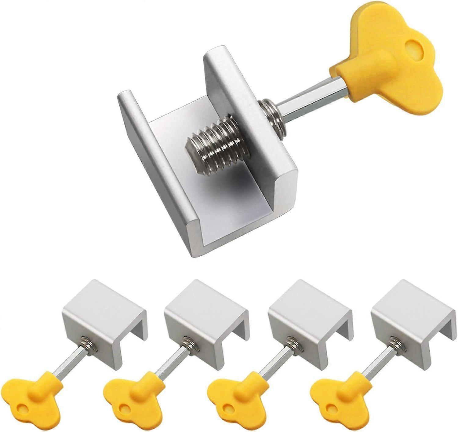 5pcs Adjustable Aluminum Alloy Sliding Window Locks with Keys