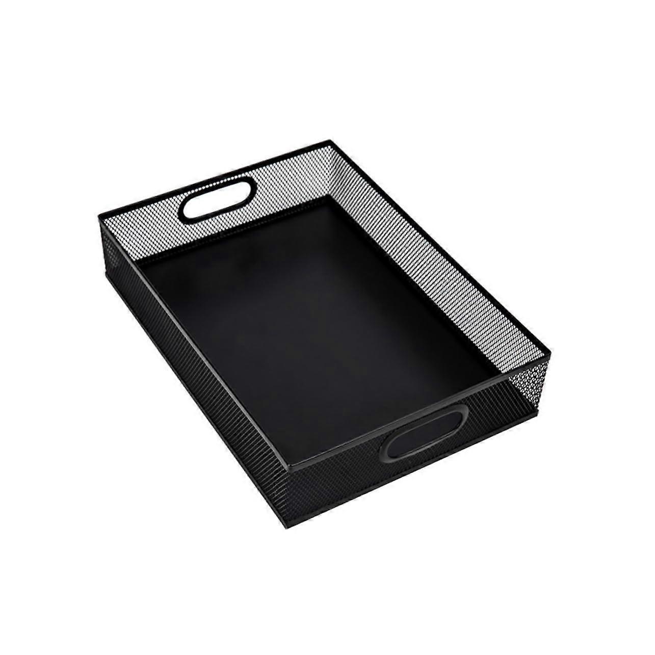 Black Metal Office Desktop Storage Box, SpaceSaving Desk File Organizer For Stationery, Books, And Small Sundries